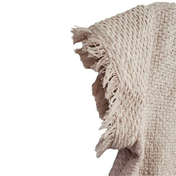 Cupcakes and Cashmere Top Womens Small Pale Pink Justeen‎ Raw Edge Tweed Blouse - Picture 6 of 9